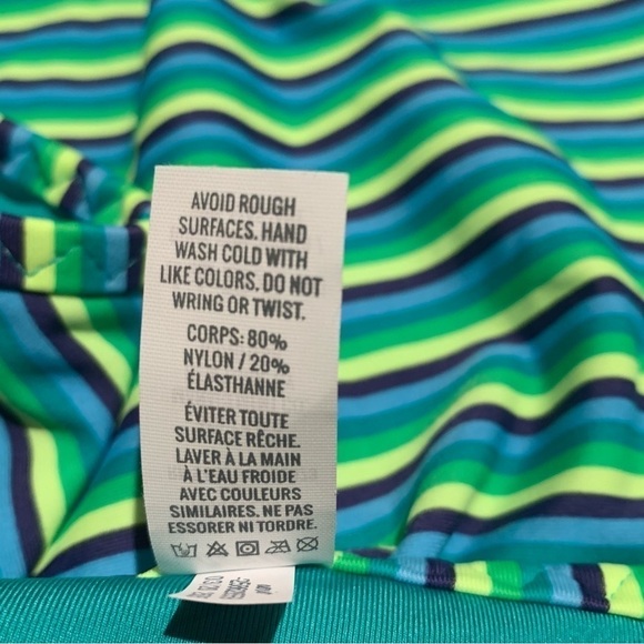 Aerie Striped Bikini Bottoms Blue Green - Picture 5 of 6